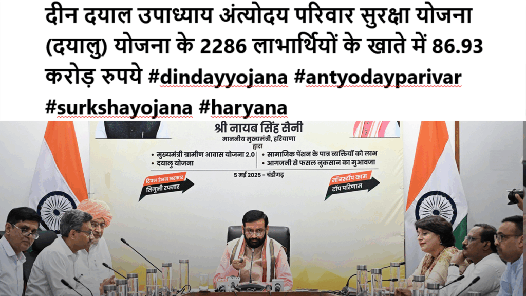 दीन दयाल उपाध्याय अंत्योदय परिवार सुरक्षा योजना (दयालु) योजना के 2286 लाभार्थियों के खाते में 86.93 करोड़ रुपये #dindayyojana #antyodayparivar #surkshayojana #haryana